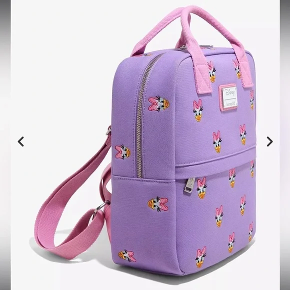 NWT Loungefly Disney Daisy Duck Allover Print Mini Backpack Rare Find - Picture 2 of 7